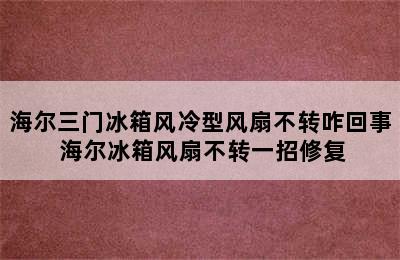 海尔三门冰箱风冷型风扇不转咋回事 海尔冰箱风扇不转一招修复